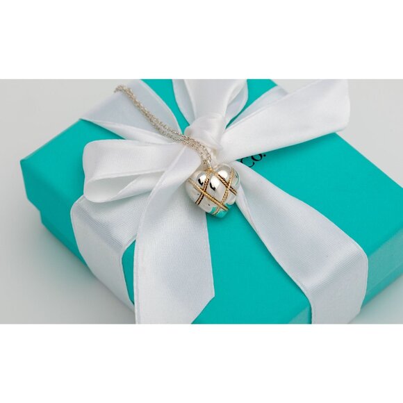 *RARE* Tiffany & Co. Vintage "Quilt Heart" Necklace Puffed 18k Gold Rope Pendant - Picture 6 of 6